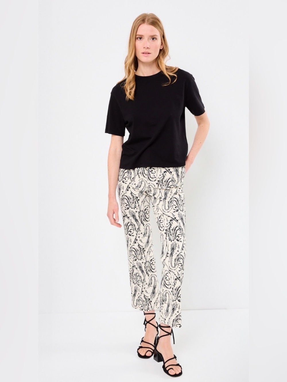 B.young Women's Straight Leg Hosen BYDECKA AOP PANTS Paisley Print in Ivory